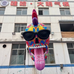 Giant Inflatable Graffiti Skull Decoration Custom Size OEM Waterproof PVC for Outdoor Event Commercial Display
