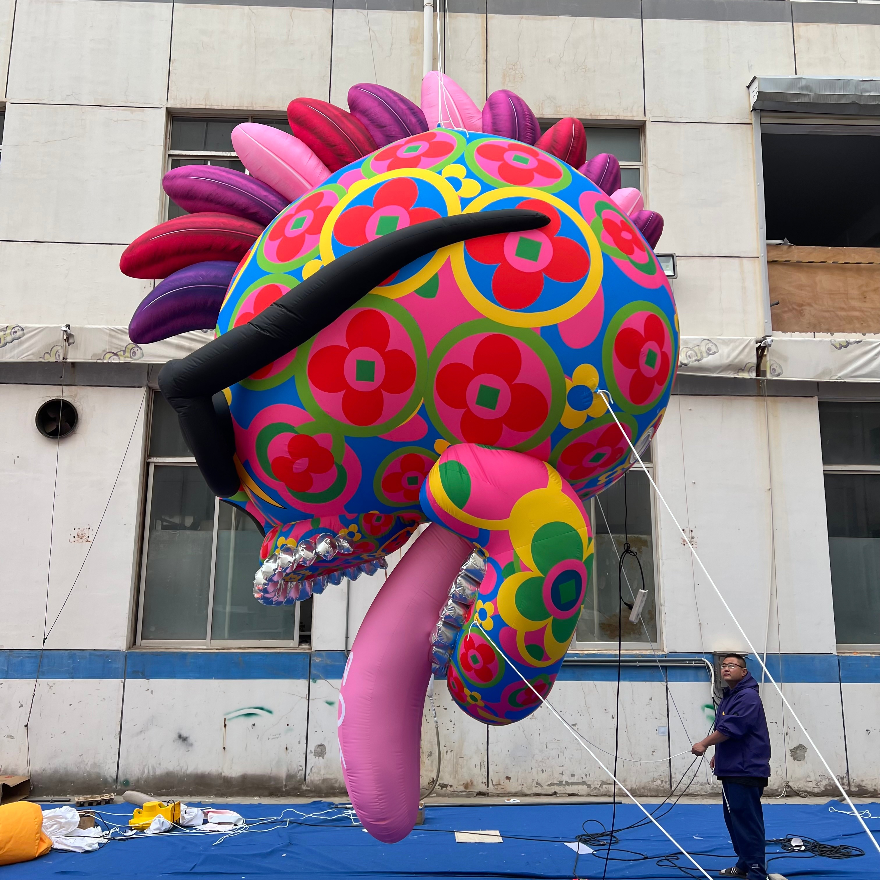 Giant Inflatable Graffiti Skull Decoration Custom Size OEM Waterproof PVC for Outdoor Event Commercial Display
