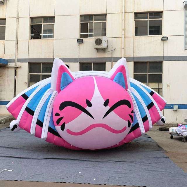 Giant Cute Smiling Cat Inflatable Sculpture for Event Display Decoration | OEM Inflatable Factory