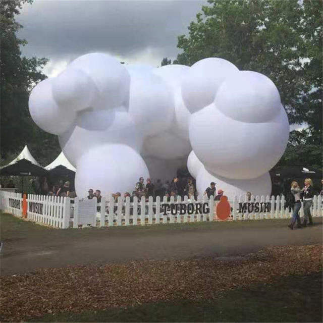 Hanging Inflatable Pink Glowing Cloud Decoration Meichen Ceiling Event Inflatable Factory Direct Supply