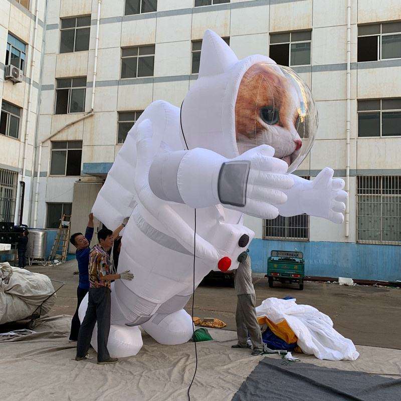 Custom Astronaut Cat Inflatable Decoration for Mall Display Decoration | Professional Inflatable Factory Manufacturer
