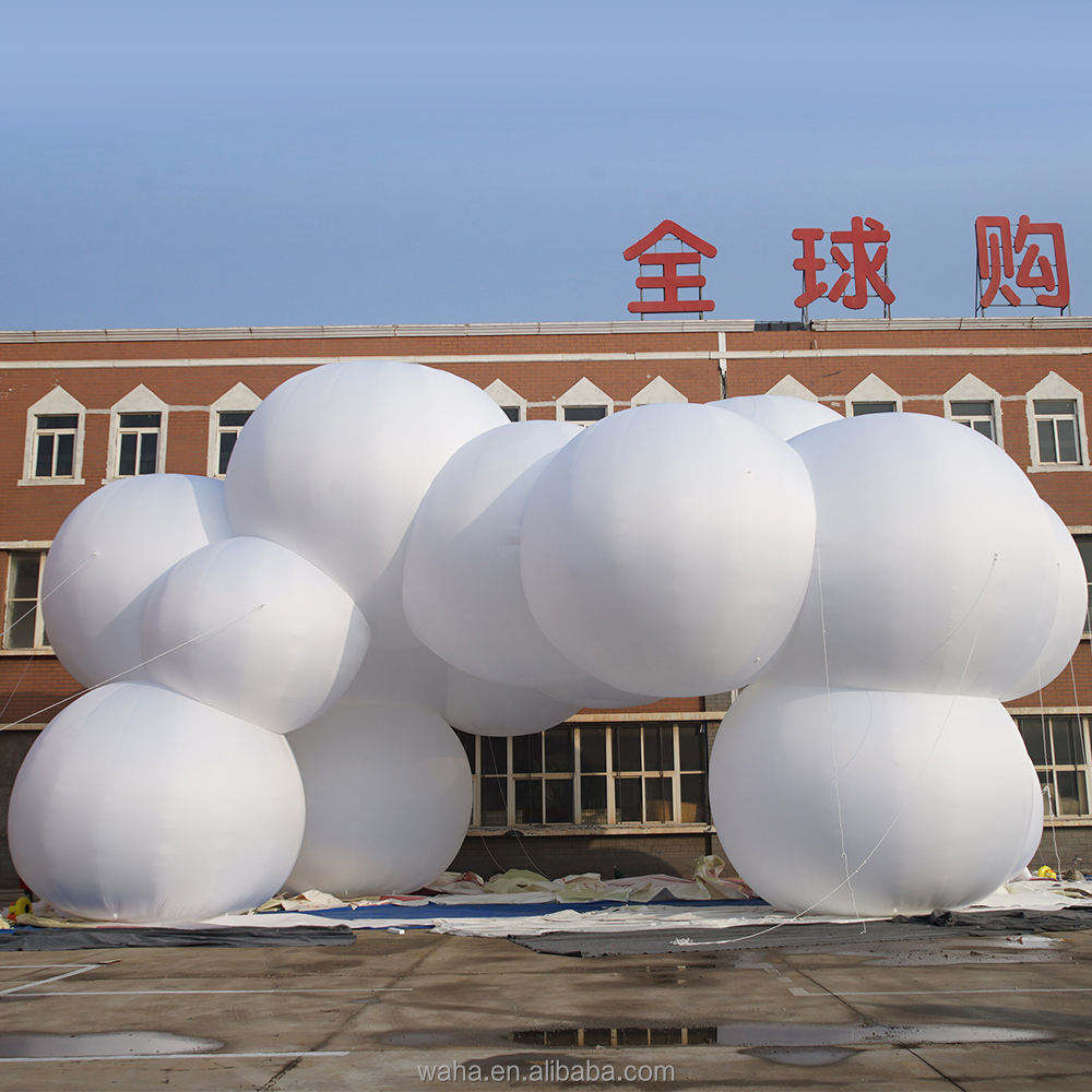 Hanging Inflatable Pink Glowing Cloud Decoration Meichen Ceiling Event Inflatable Factory Direct Supply
