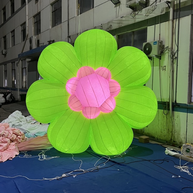 Custom Giant Velvet Green Flower Inflatable for Exhibition Display Decoration | Direct Inflatable Factory