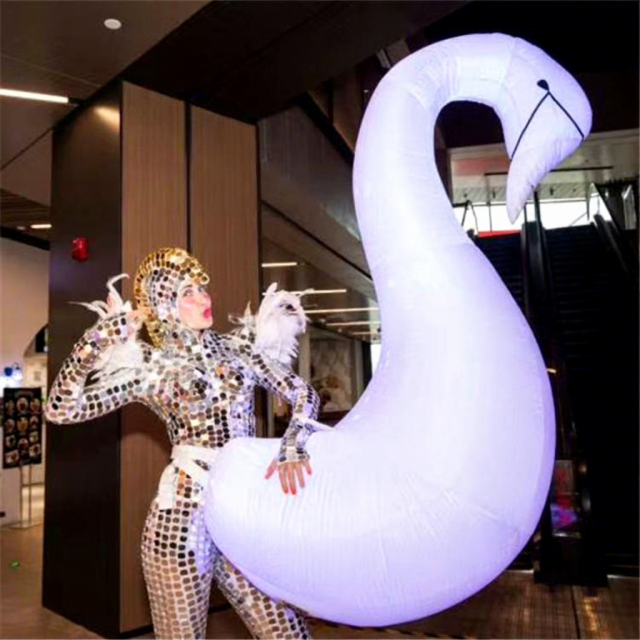 LED Inflatable Swan Parade Float Light up Meichen Night Event Display Inflatable Factory Direct Supply