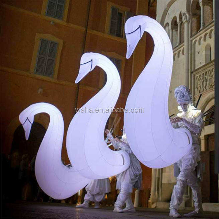 LED Inflatable Swan Parade Float Light up Meichen Night Event Display Inflatable Factory Direct Supply