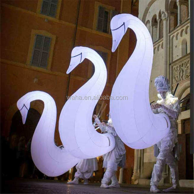LED Inflatable Swan Parade Float Light up Meichen Night Event Display Inflatable Factory Direct Supply
