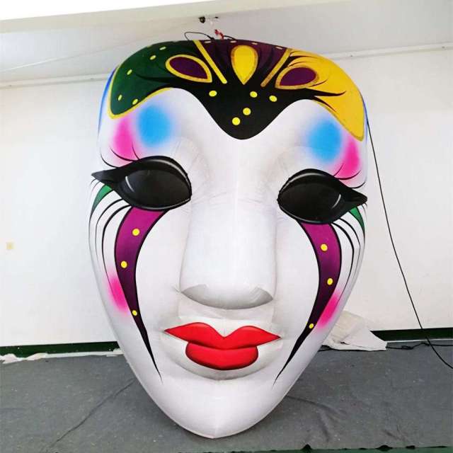 LED Illuminated Carnival Mask Inflatable Sculpture for Festival Display Decoration | OEM Inflatable Factory