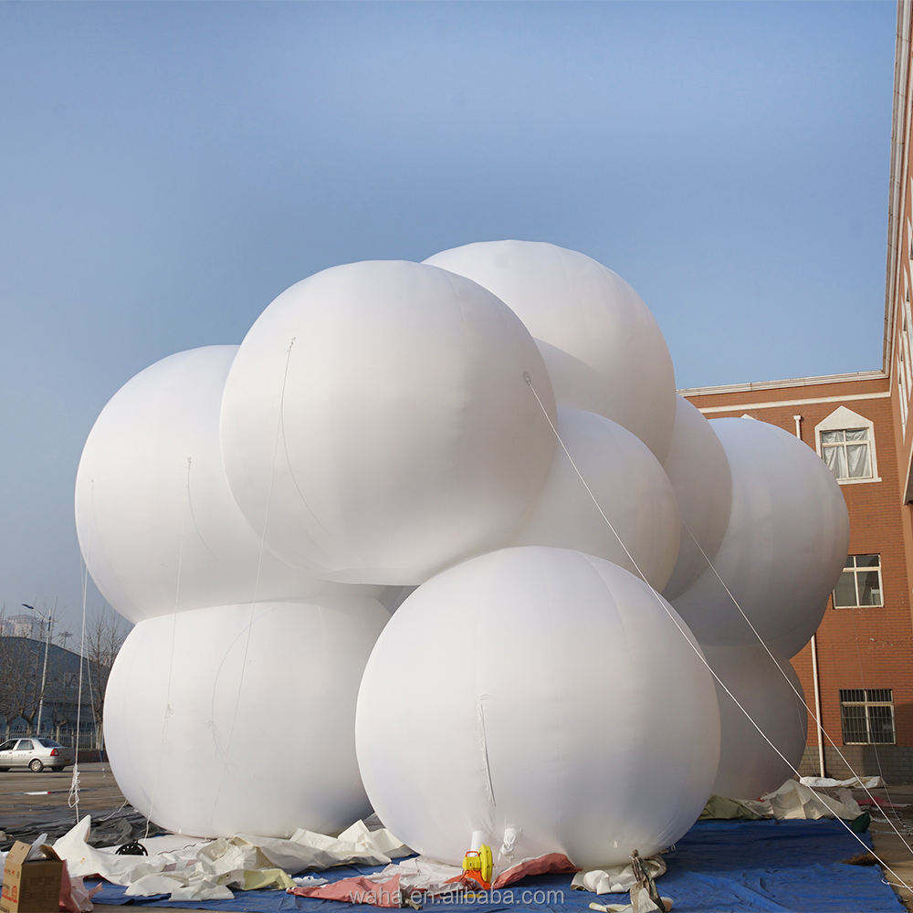 Hanging Inflatable Pink Glowing Cloud Decoration Meichen Ceiling Event Inflatable Factory Direct Supply