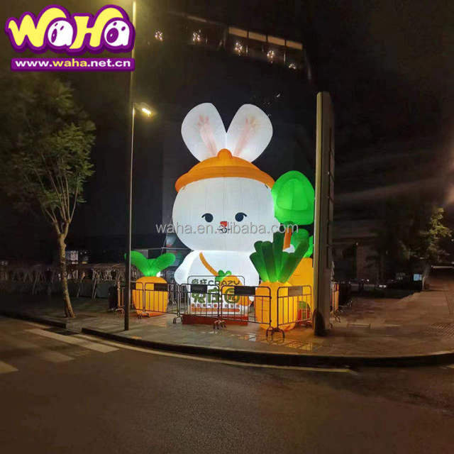 LED Inflatable Rabbit Decoration Light up Meichen Outdoor Event Display Advertising Inflatable Factory Direct Supply