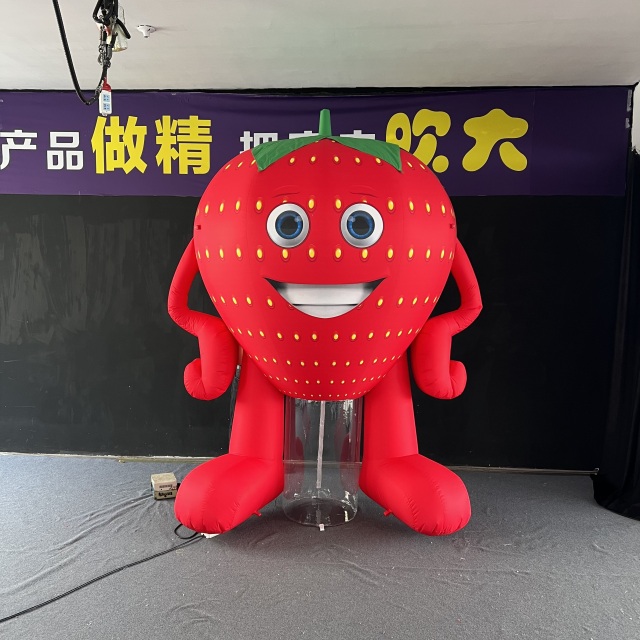 Inflatable Strawberry Mascot Costume, Giant Walking Strawberry Character Inflatable, Fruit Inflatable Mascot Suit, Strawberry Cartoon Inflatable Performer Model
