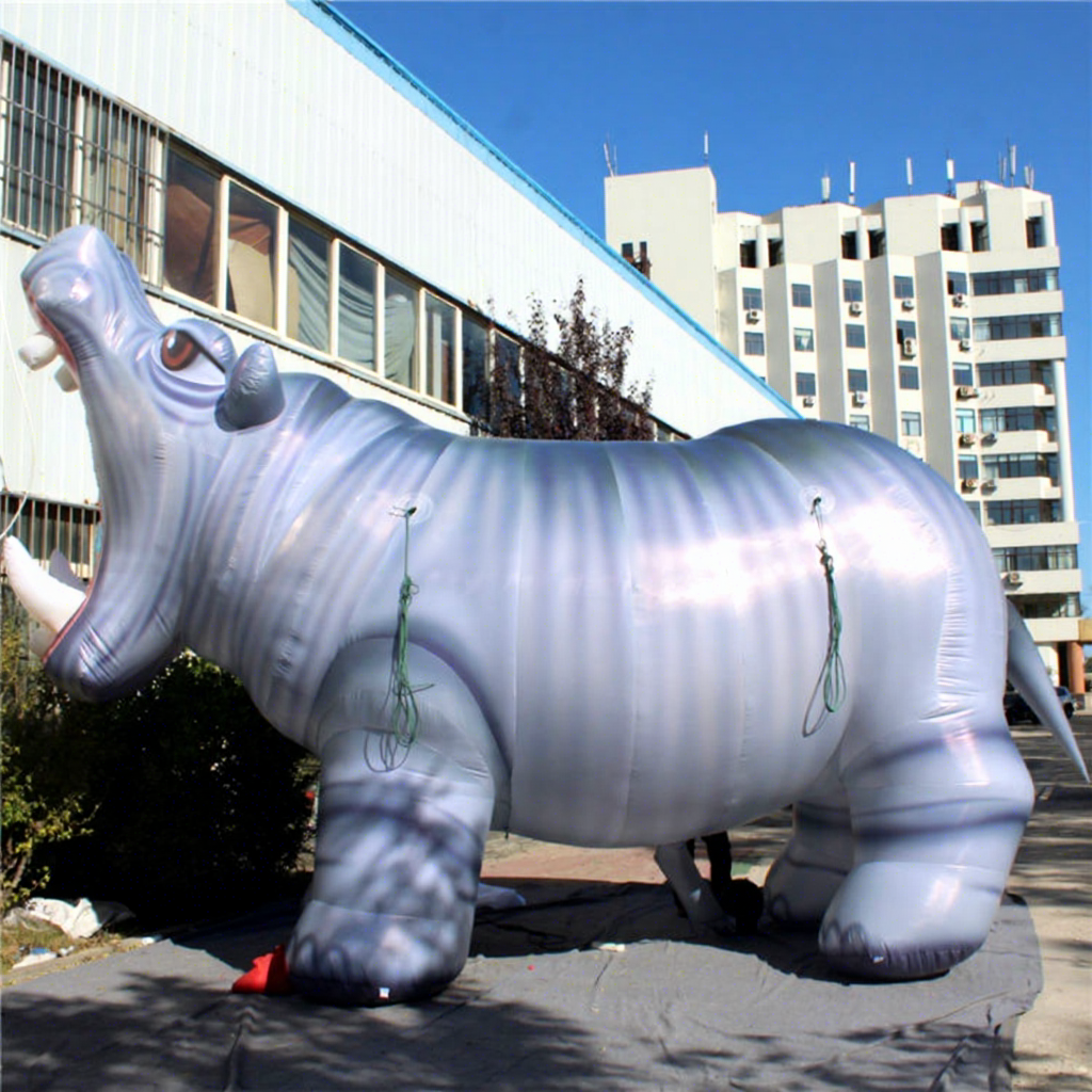 Outdoor Inflatable Hippo Prop Meichen Park Event Decoration Inflatable Factory Direct Supply