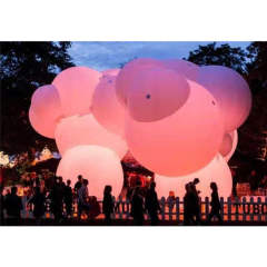 Hanging Inflatable Pink Glowing Cloud Decoration Meichen Ceiling Event Inflatable Factory Direct Supply