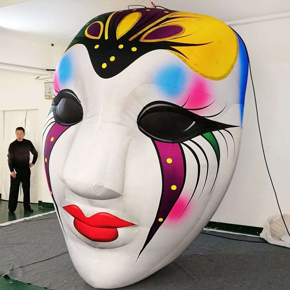 LED Illuminated Carnival Mask Inflatable Sculpture for Festival Display Decoration | OEM Inflatable Factory