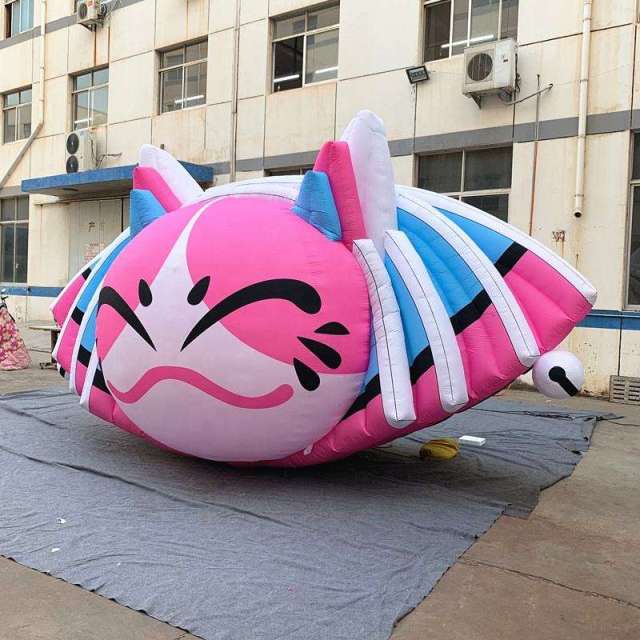 Giant Cute Smiling Cat Inflatable Sculpture for Event Display Decoration | OEM Inflatable Factory