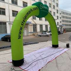 Giant Inflatable Green Heart Arch with LED Lights Meichen Event Entrance Display Inflatable Factory Direct Supply
