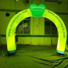 Giant Inflatable Green Heart Arch with LED Lights Meichen Event Entrance Display Inflatable Factory Direct Supply