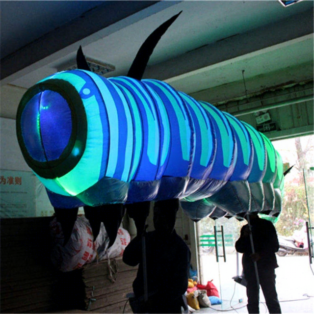Giant Inflatable Light up Caterpillar Display Meichen Exhibition Festival Advertising Inflatable Factory Direct Supply