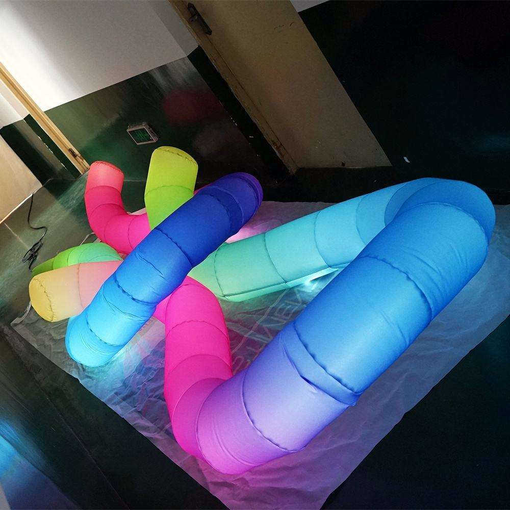 Colorful Light up Inflatable Twisted Stick Meichen Party Event Display Inflatable Factory Direct Supply