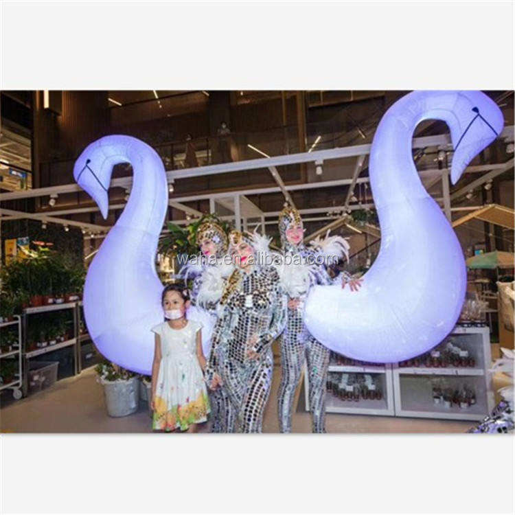LED Inflatable Swan Parade Float Light up Meichen Night Event Display Inflatable Factory Direct Supply