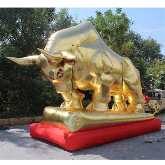 LED Shiny Gold Inflatable Cow Meichen Commercial Event Advertising Inflatable Factory Direct Supply