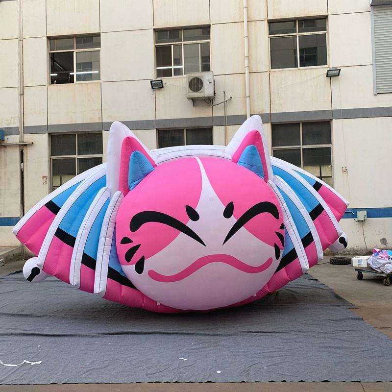 Giant Cute Smiling Cat Inflatable Sculpture for Event Display Decoration | OEM Inflatable Factory