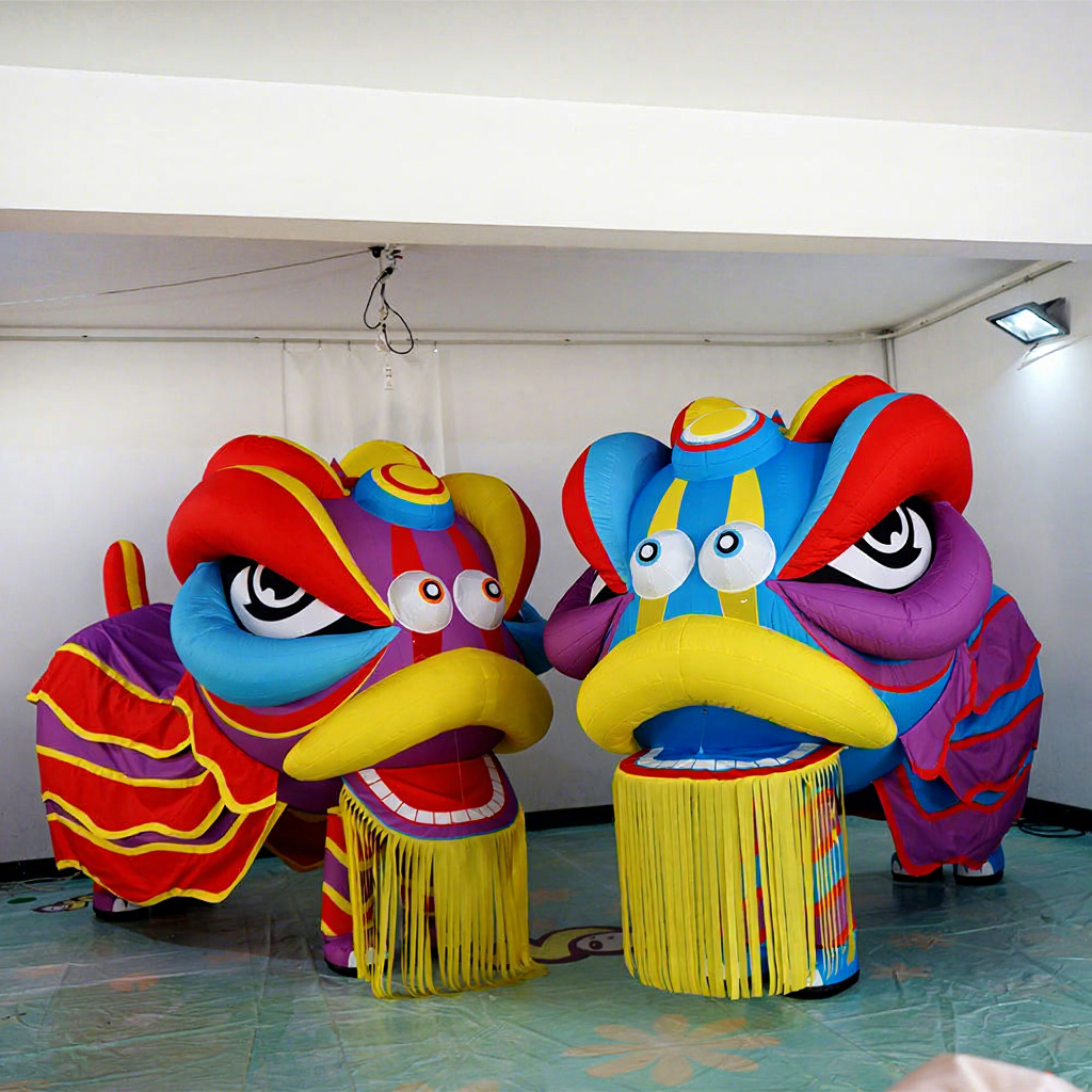 Giant Inflatable Lion Dance Model Meichen Festival Parade Event Decoration Inflatable Factory Direct Supply