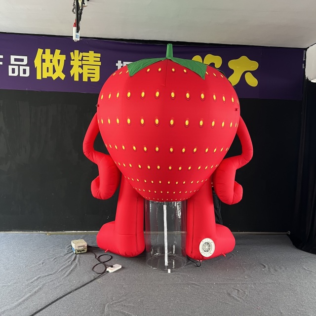 Inflatable Strawberry Mascot Costume, Giant Walking Strawberry Character Inflatable, Fruit Inflatable Mascot Suit, Strawberry Cartoon Inflatable Performer Model