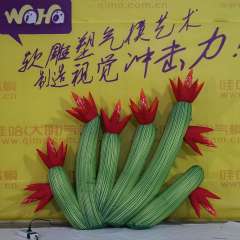 LED Illuminated Cactus Inflatable Sculpture for Mall Display Decoration | OEM Inflatable Factory