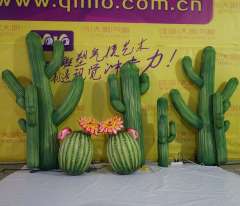 LED Illuminated Cactus Inflatable Sculpture for Mall Display Decoration | OEM Inflatable Factory