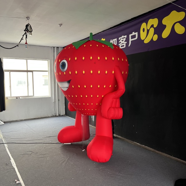Inflatable Strawberry Mascot Costume, Giant Walking Strawberry Character Inflatable, Fruit Inflatable Mascot Suit, Strawberry Cartoon Inflatable Performer Model