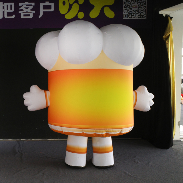 Cartoon Inflatable Beer Cup Mascot Costume Party Promotion Inflatable Human Costume for Event