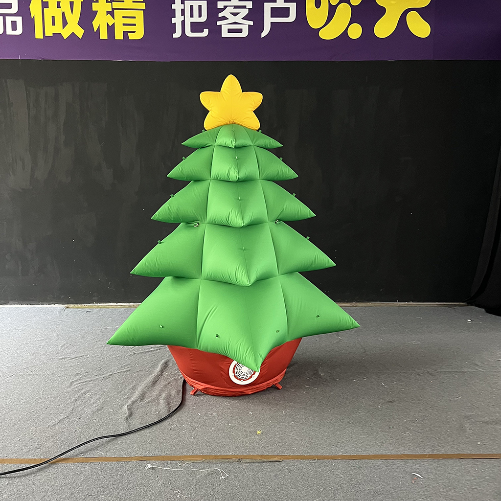 Light Up Small Inflatable Christmas Tree with Exquisite Premium Design, LED Illuminated Christmas Tree Decoration for Indoor Outdoor Holiday Festivals, Christmas Parties, Shopping Malls, Garden Displays and Seasonal Events