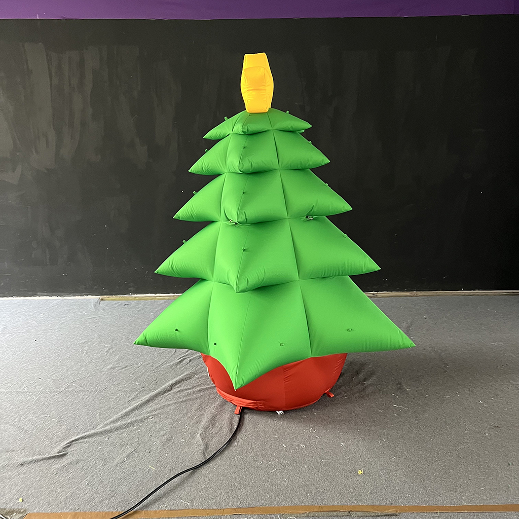 Light Up Small Inflatable Christmas Tree with Exquisite Premium Design, LED Illuminated Christmas Tree Decoration for Indoor Outdoor Holiday Festivals, Christmas Parties, Shopping Malls, Garden Displays and Seasonal Events