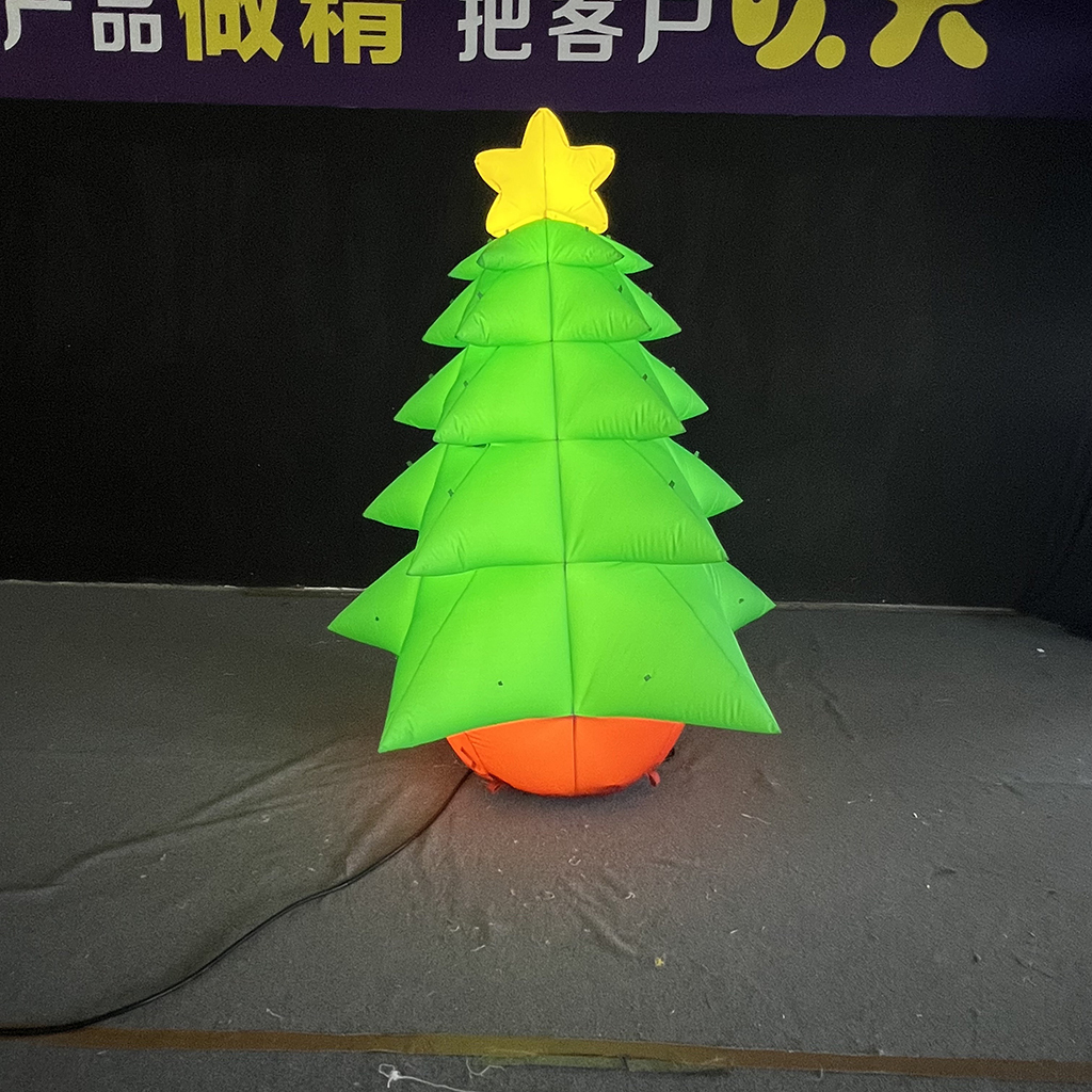 Light Up Small Inflatable Christmas Tree with Exquisite Premium Design, LED Illuminated Christmas Tree Decoration for Indoor Outdoor Holiday Festivals, Christmas Parties, Shopping Malls, Garden Displays and Seasonal Events