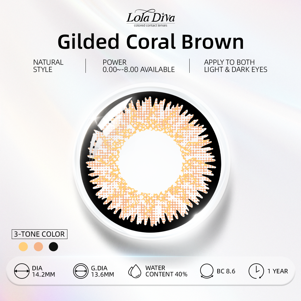 Loladiva Contact Lenses Gilded Coral Brown | 1 Year