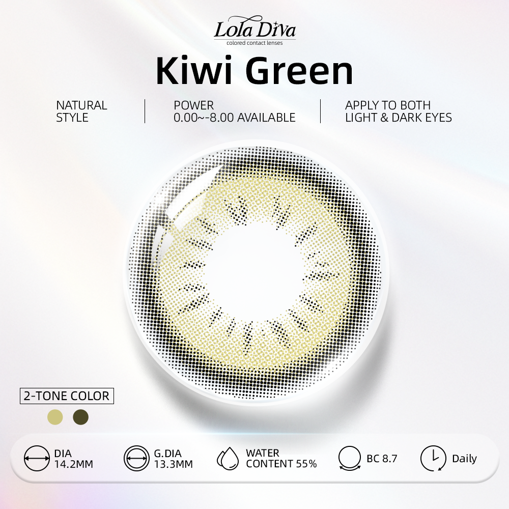 2pcs LolaDiva Kiwifruit Green​ | 1-Day Contact Lenses