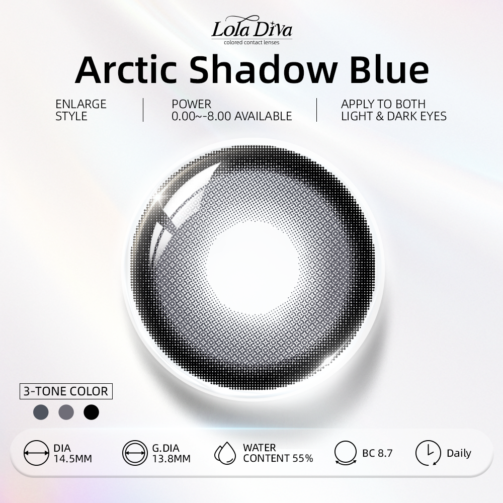 2pcs LolaDiva Arctic Shadow Blue | 1-Day Contact Lenses 14.5mm