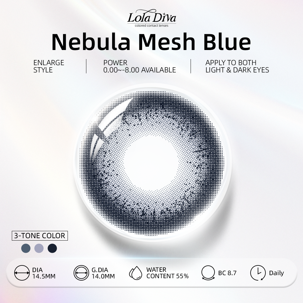 Loladiva Contact Lenses Nebula Mesh Blue | 1 Daily