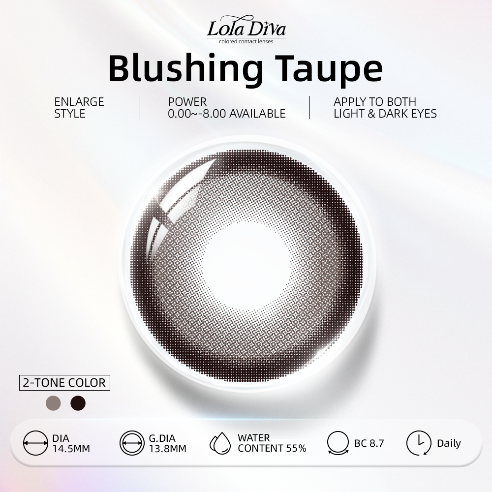 2pcs LolaDiva Blushing Taupe | 1-Day Contact Lenses 14.5mm