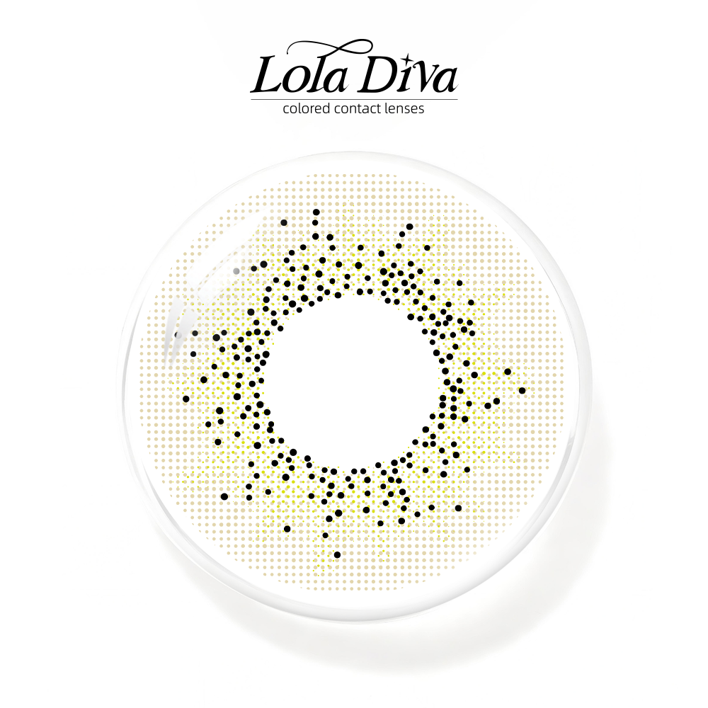 2pcs LolaDiva Cream Speckle Yellow | 1-Year Contact Lenses