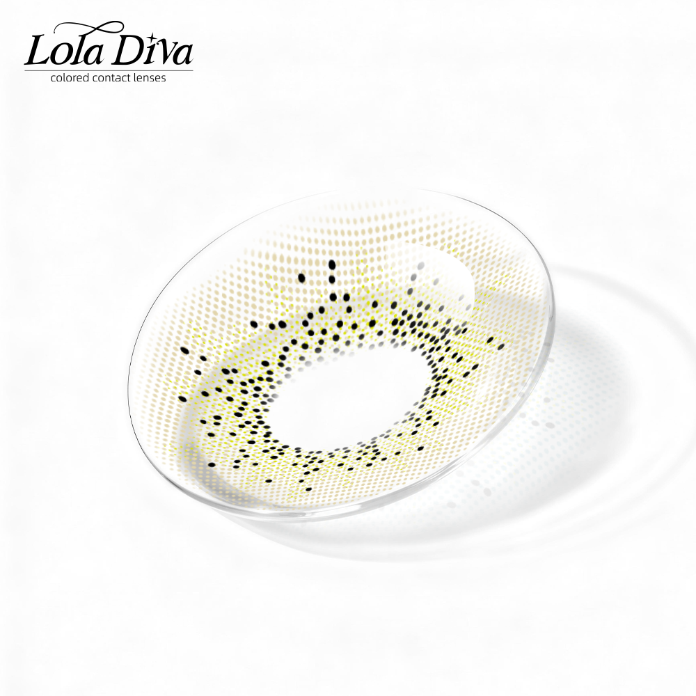 2pcs LolaDiva Cream Speckle Yellow | 1-Year Contact Lenses