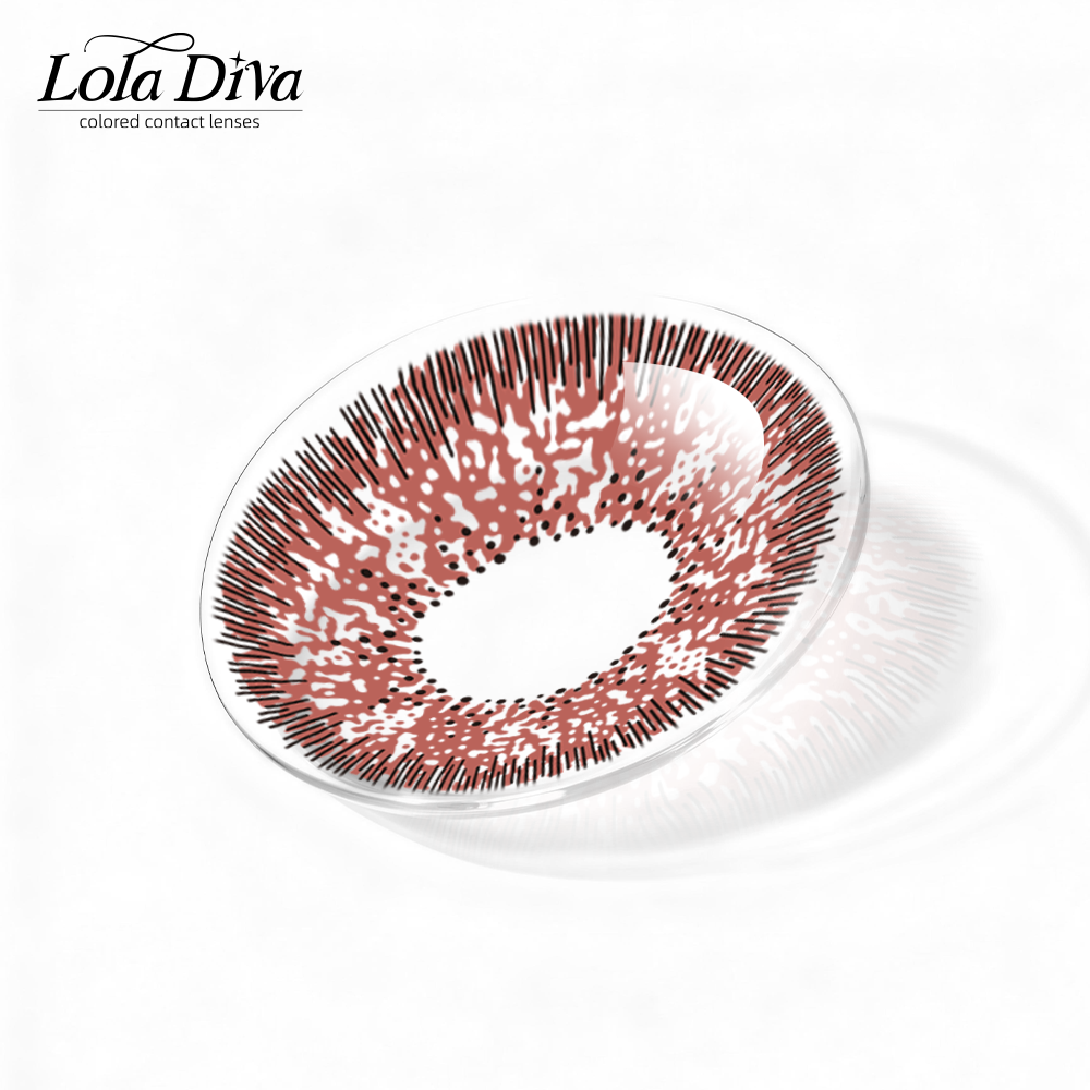 2pcs LolaDiva Rose Quartz  Red | 1-Year Contact Lenses