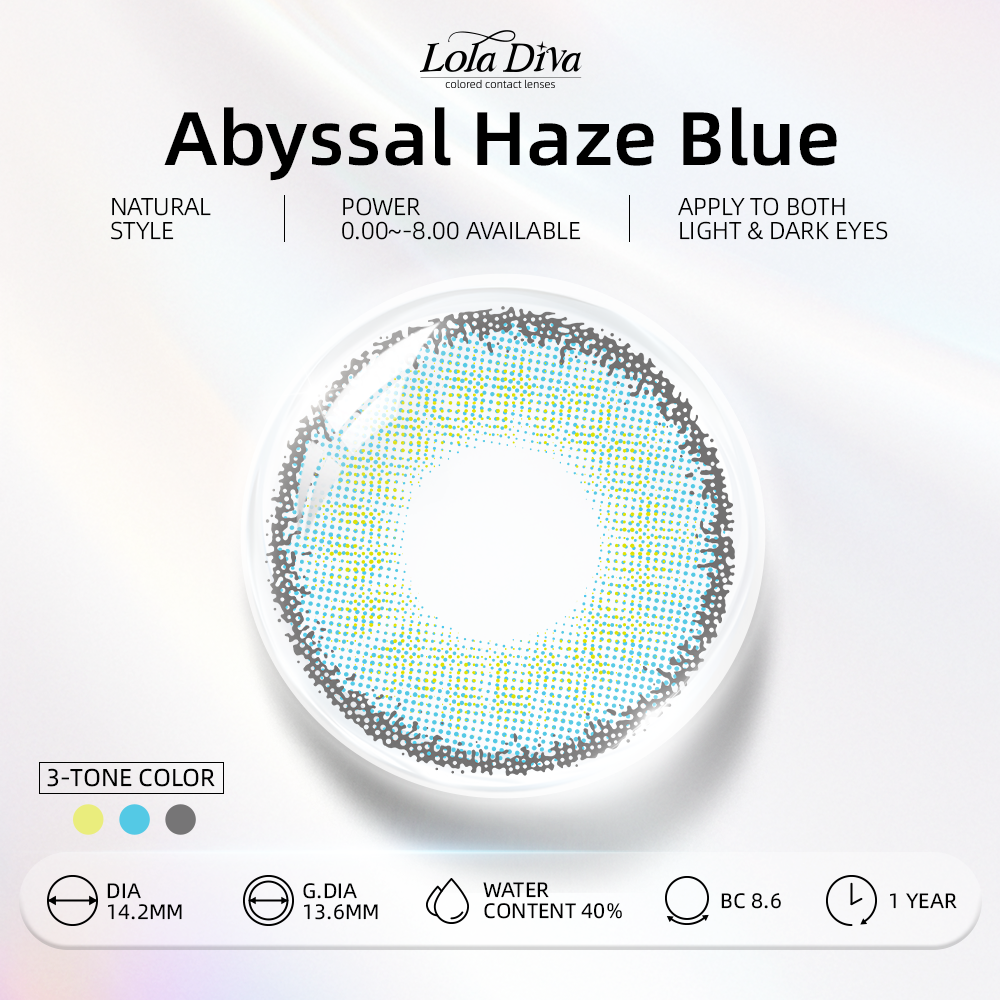 2pcs LolaDiva Abyssal Haze Blue | 1-Year Contact Lenses