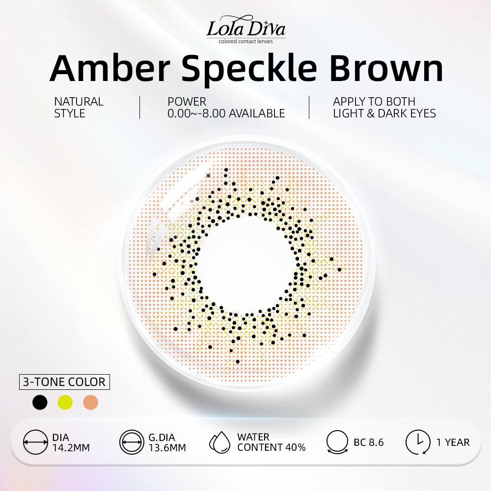 2pcs LolaDiva Amber Speckle Brown | 1-Year Contact Lenses