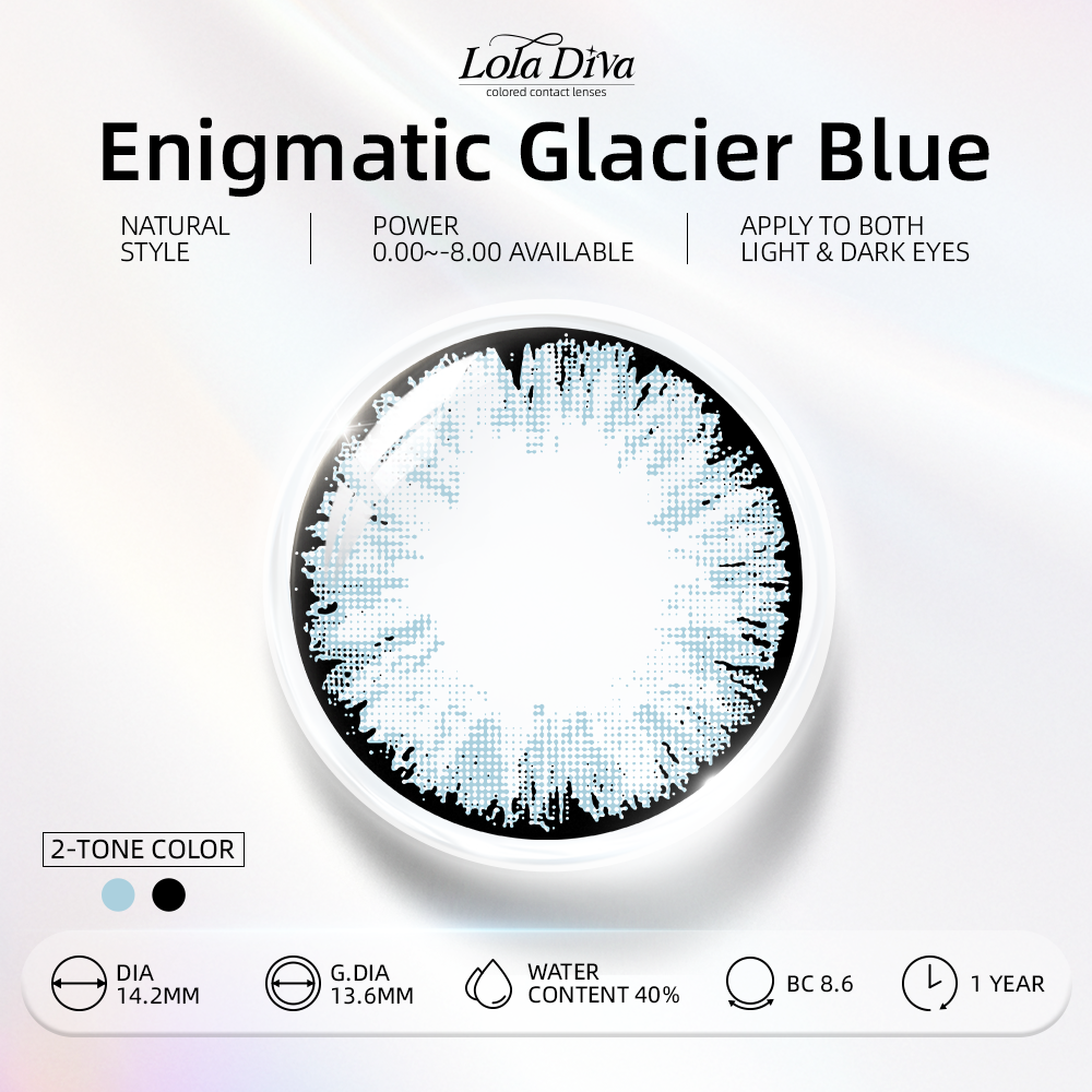 2pcs LolaDiva Enigmatic Glacier Blue | 1-Year Contact Lenses