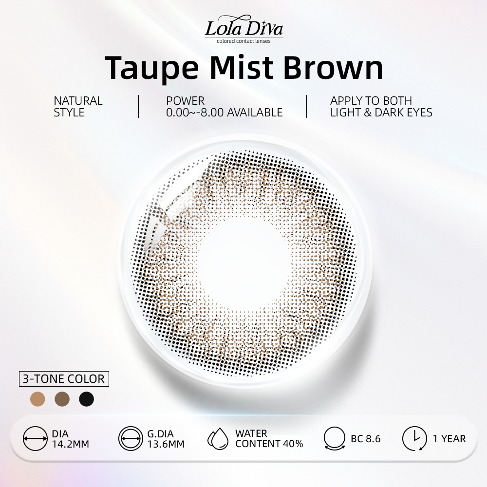 2pcs LolaDiva Taupe Mist Brown | 1-Year Contact Lenses