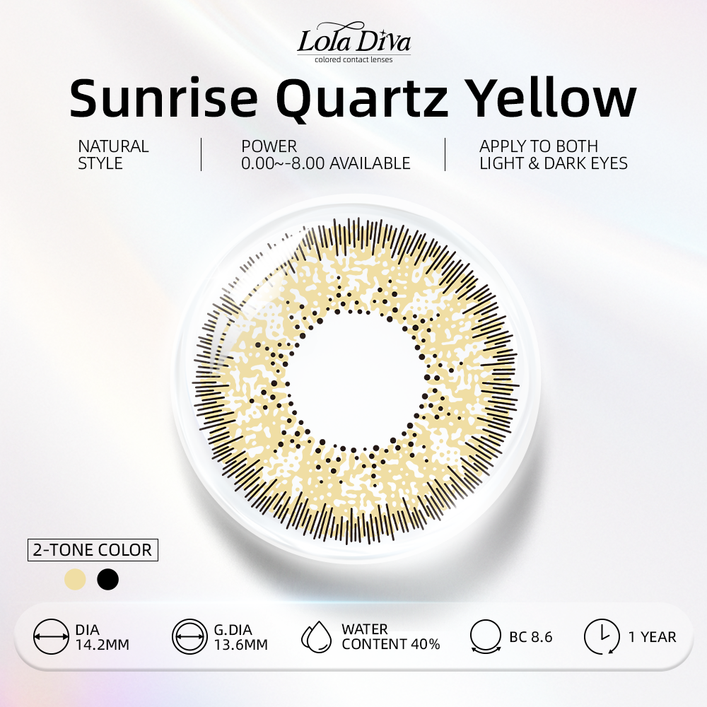 2pcs LolaDiva Sunrise Quartz Yellow | 1-Year Contact Lenses