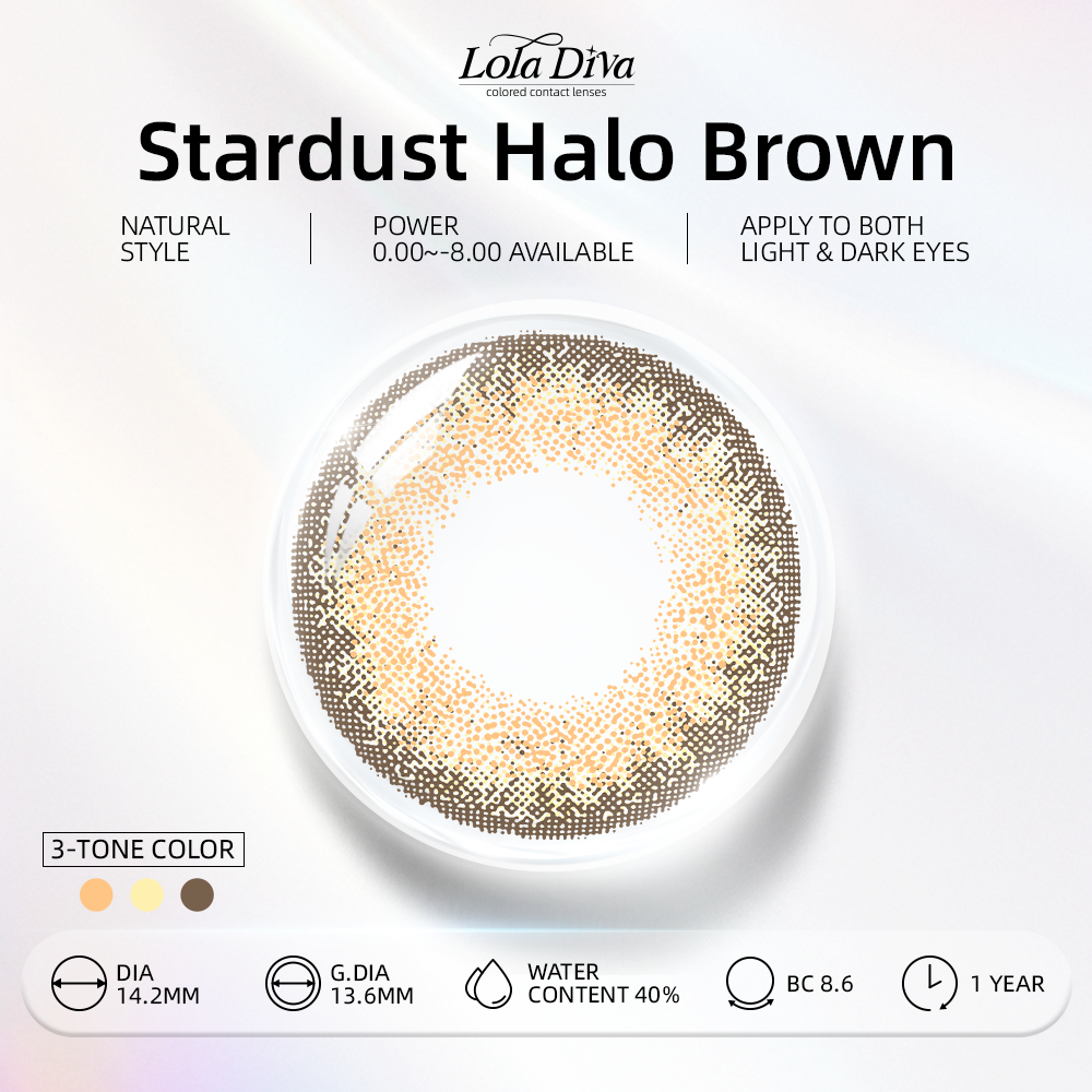 2pcs LolaDiva Stardust Halo Brown | 1-Year Contact Lenses
