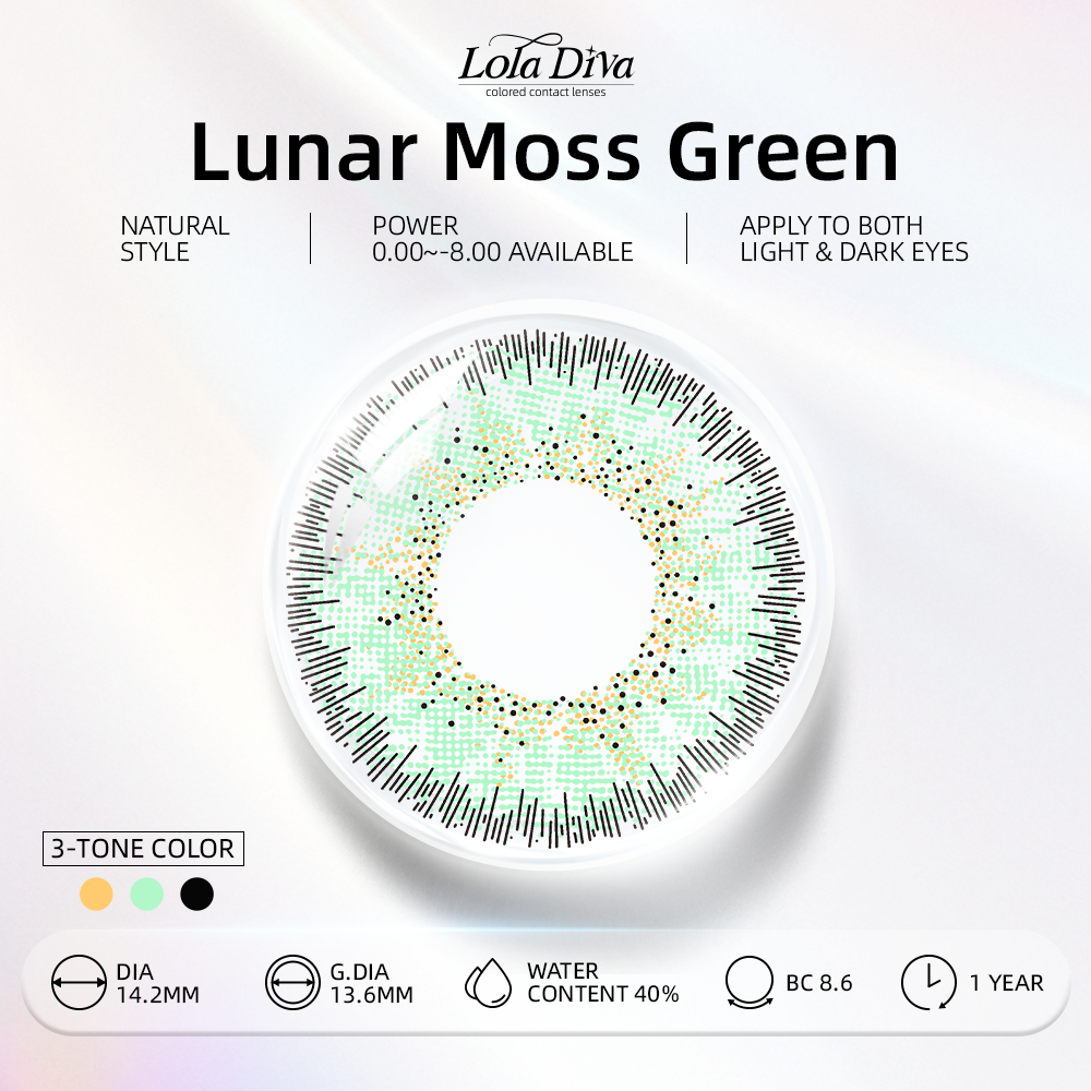 2pcs LolaDiva Lunar Moss Green | 1-Year Contact Lenses