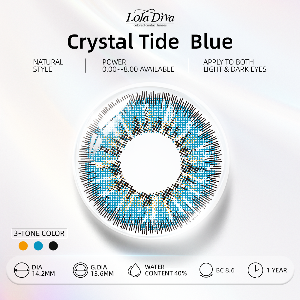 2pcs LolaDiva Crystal Tide  Blue | 1-Year Contact Lenses